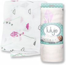 bamboo muslin swaddle - Pink kite LLJ-121-005-004 Lulujo 1