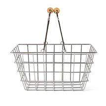 Metal shopping basket with wooden handle As-85671 Mamamemo 1