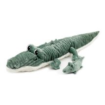 Crocodile plush toy mother and her baby DE76220 Les Déglingos 1
