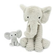 Elephant plush toy mother and her baby DE72804 Les Déglingos 1