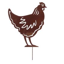 Rust garden stake chicken ED-TT282 Esschert Design 1