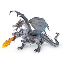 Two headed dragon silver figure PA38998-4007 Papo 1