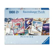 Puzzle Vintage Ski Posters 1000 pieces RAV12001389 Ravensburger 1