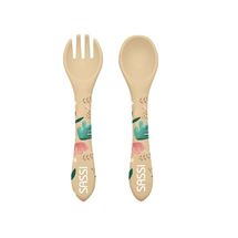 Silicone fork and spoon kit - Gnawy the lazy SJ-SI0887 Sassi Junior 1