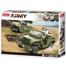 Army WWII - Allied Jeep with anti-aircraft guns SL-M38-B0853 Sluban 1