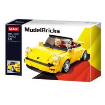Model Bricks - German sports car yellow SL-M38-B1097 Sluban 1
