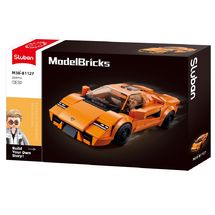 Model Bricks - Orange sports car SL-M38-B1127 Sluban 1
