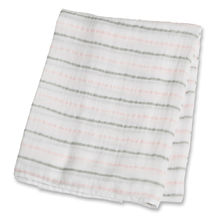 Cotton muslin swaddle - Pink stripes LLJ-121-000-020 Lulujo 1