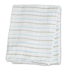Cotton muslin swaddle - blue stripes LLJ-121-000-022 Lulujo 1