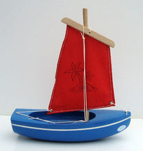 Blue wooden sailing boat TI202CBVR Tirot 1