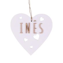 Customizable Heart Christmas Decoration white wood VI-CR11 Vintiun 1