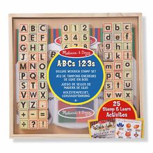 Wooden Stamp Set ABC 123 MD40118 Melissa & Doug 1