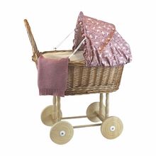 Rabbit wicker pram with knitted blanket EG520070 Egmont Toys 1