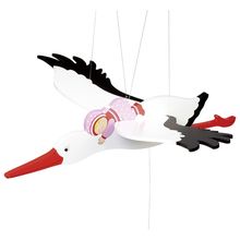 Mobile stork with baby, pink GO52929 Goki 1