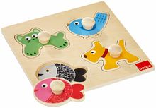 Magnetic puzzle child Goula six wooden animal magnetic puzzles
