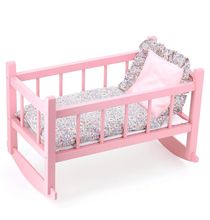 Pink Flowers doll's bed 40 cm PE800119 Petitcollin 1
