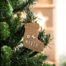 Customizable Christmas stocking decoration in wood VI-ACA10 Vintiun 1