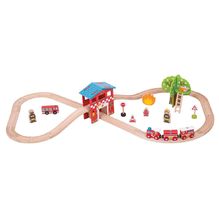 Fire Station Train Set BJT037 Bigjigs Toys 1