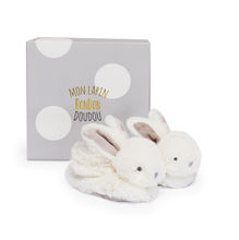 Rabbit taupe slippers 0-6 months DC1310 Doudou et Compagnie 1