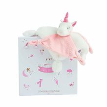 Pink unicorn cuddle cloth DC3277 Doudou et Compagnie 1