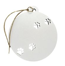 Customizable Dog Christmas Decoration white wood VI-BN21 Vintiun 1