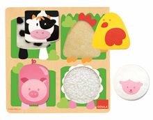 Puzzle magnétique enfant Goula - six puzzles magnétiques animaux en bois