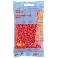 Bag of 1000 plastic beads Midi red HAMA-207-05 Hama 1