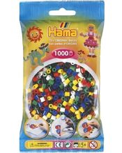 Bag of 1000 plastic beads Midi base mix 6 colors HAMA-207-66 Hama 1
