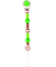 Green footprint pacifier clip HE734730-5110 Heimess 1