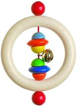 Ring rattle with pearls & bell HE733500-5142 Heimess 1