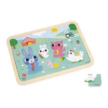 24-piece wooden puzzle At the farm J07126 Janod 1