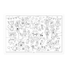 Poster to colour in Little monsters party LTPOS-PSB02 Label'Tour Créations 1