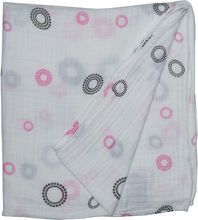 Maxi muslin wrap - Pink circles LLJ-121-000-007 Lulujo 1