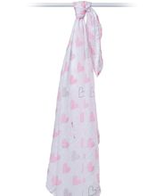 Maxi muslin wrap - Pink Hearts LLJ-121-000-013 Lulujo 1