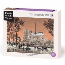 First snow on Notre-Dame by Delacroix A1314-650 Puzzle Michele Wilson 1