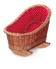 Moses Basket with red cloth and white hearts EG520100-3411 Egmont Toys 1