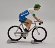 Cyclist figure R Blue green and white jersey FR-R17 Fonderie Roger 1