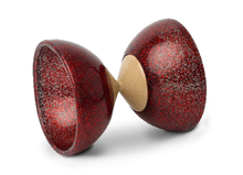 Red flakes diabolo - wooden axle - d. 100mm F-101008PR Foulon 1