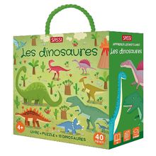 Book and Puzzle Dinosaurs SJ-307551 Sassi Junior 1