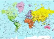 Map of world K75-50 Puzzle Michele Wilson 1