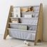 Blue gingham recycled fabric book rack EFK-107-016-018 3 Sprouts 3
