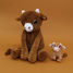 Cow plush toy mother and her brown baby DE76050 Les Déglingos 3