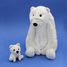 Polar bear plush toy mother and her white baby DE76110 Les Déglingos 4