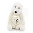 Polar bear plush toy mother and her white baby DE76110 Les Déglingos 3