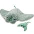 Plush Ptipotos Manta ray mom and baby mint DE74400 Les Déglingos 1