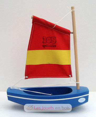 Blue Boat with red sail TI105CBVR Tirot 1