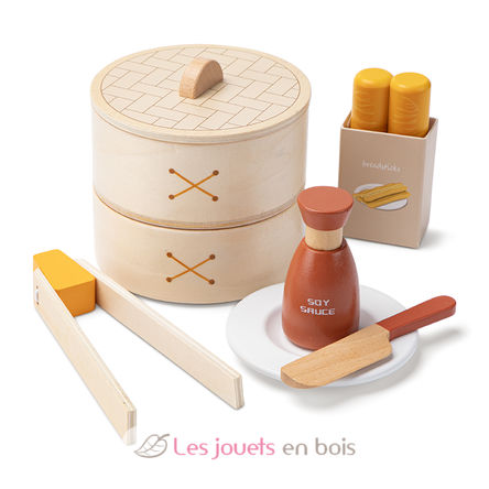 Wooden dim sum play food set NCT10614 New Classic Toys 4