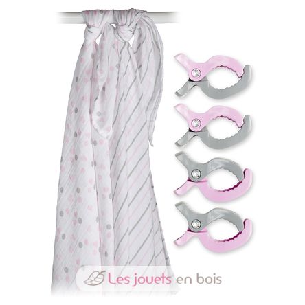 Pack 2 maxi muslin swaddle + clips LLJ-121-009-001 Lulujo 2