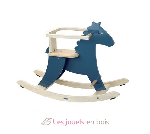 Hudada Blue Rocking Horse with protective arch V1129B Vilac 2
