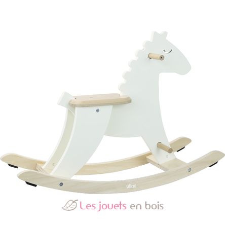 Hudada White Rocking Horse with protective arch V1129W Vilac 4